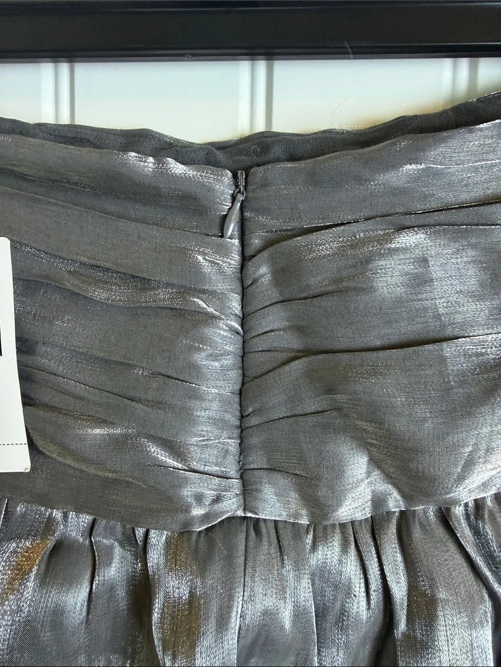 Forever 21 Metallic Silver Tiered Ruffle Mini Skirt